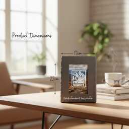 Bowfell Contour Slate Photo Frame - Lake District Inspired Gift - 4x6 Holder Mountain Home Decor - thumbnail 2