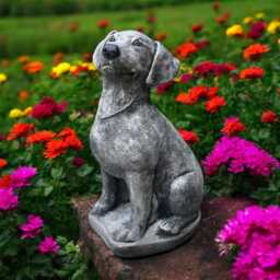 Stone Golden Retriever Statue Concrete Guardian Dog Figurine Garden Labradoodle Sculpture Outdoor Yard Ornament Animal Lover Gift Lawn Decor