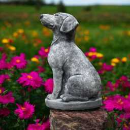 Stone Golden Retriever Statue Concrete Guardian Dog Figurine Garden Labradoodle Sculpture Outdoor Yard Ornament Animal Lover Gift Lawn Decor - thumbnail 3