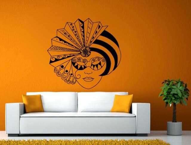 Masquerade Woman Mask Het Masker Van Carnaval Wall Or Window Sticker Decal Vinyl Fathead Mural Decor L1985 - image 1