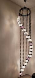21 Ball Mosaic Chandelier, Mosaic Chandelier, Morocco Lantern, Chandelier Lighting, Turkish Light, Hanging Lamp, Morocco Lighting, Turkey Lamp - thumbnail 1