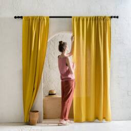 Linen Curtains With Rod Pocket, Blackout Curtains, Natural Window Curtain Panels, Treatments, Custom Panel - thumbnail 2