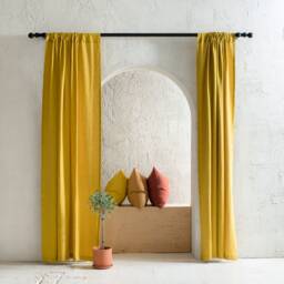 Linen Curtains With Rod Pocket, Blackout Curtains, Natural Window Curtain Panels, Treatments, Custom Panel