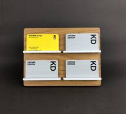 Oak & Acrylic Business Card Holder Modern Desk Organizer