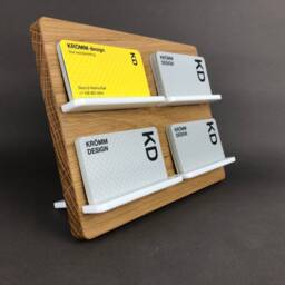 Oak & Acrylic Business Card Holder Modern Desk Organizer - thumbnail 3