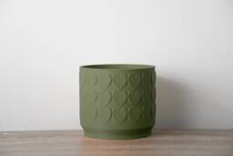 "Heart Planter With Drainage & Saucer in Army Green, Cute 3D-Printed Plant Pot, Sizes 4"" 5"" 6"" 7"" 8" - thumbnail 1