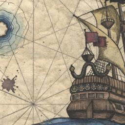 Spanish Galleon Art Print Pirate Ship Drawing, Vintage Ship, Treasure Pirates, Caribbean, Old Maps & Prints, Sailing Ships, Islands - thumbnail 2