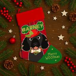 Personalised Dog Christmas Stocking Black Cocker Spaniel Xmas Treat Sack New Puppy Bag Festive Hanging Toys Storage Boot Pets Esd17 - thumbnail 2