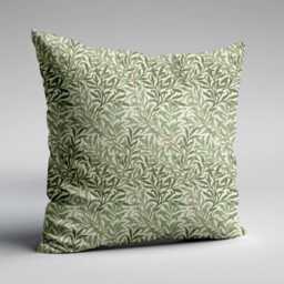 Handmade William Morris Willow Leaves Cotton Cushion Modern Green Accent Throw Pillow - thumbnail 2