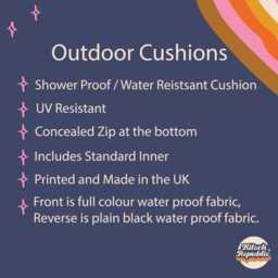 Outdoor Garden Cushion - Alice in Wonderland Black & Gold Waterproof Water Resistant Pillows 18 - thumbnail 2