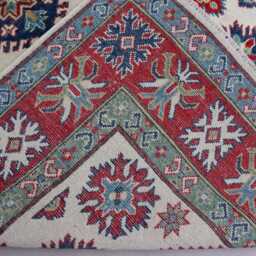5x8 Beige Afghan Kazak Rug - Turkmen Hand Knotted Natural Veg Dyes Wool Area Oriental Geometric Bedroom Living Room Carpet - thumbnail 4