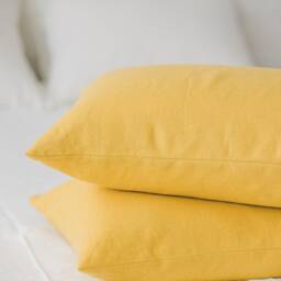 Mimosa Yellow Linen Pillowcase, Softened Linen, Custom Size Natural Pillow Cover With Envelope Closure, Cushion Cover - thumbnail 3