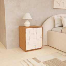 Mosaic Artisan Nightstand, Handmade Birch Plywood Modern Bedside Table With 2 Soft Close Drawers - thumbnail 4