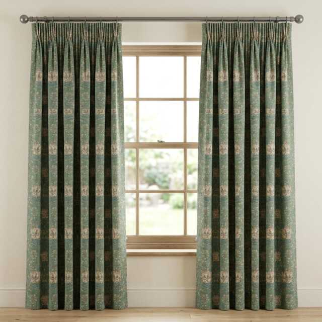Custom Made William Morris Honeysuckle Seaspray Blackout Lining Curtains 3 - image 1
