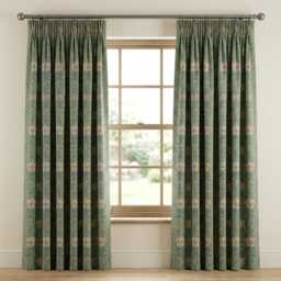 Custom Made William Morris Honeysuckle Seaspray Blackout Lining Curtains 3 - thumbnail 1