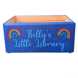 Personalised Rainbow Book Box - Hand-Painted Wooden Storytime Storage - thumbnail 3