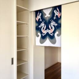 Japanese Dragon Noren, Tenugui Fabric Door Step, Ryu Noren Curtain, Order Made, Wall Panel, Oriental Tapestry - thumbnail 2