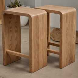 Wooden Stool/Bar Side Table Plant Stand Handcrafted Round Seating Made To Order Gift Idea - thumbnail 2