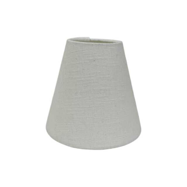 White Textured 100% Linen Small Candle Clip Wall Tapered Lampshade - image 1