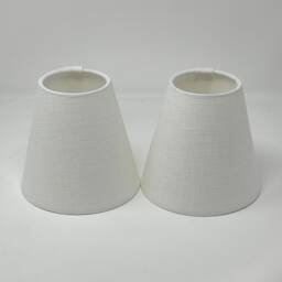 White Textured 100% Linen Small Candle Clip Wall Tapered Lampshade - thumbnail 3