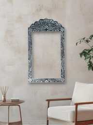 Handmade Camel Bone Inlay Frame Indian Arch Style Wall Decor - thumbnail 1