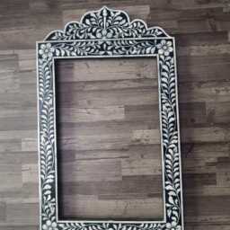 Handmade Camel Bone Inlay Frame Indian Arch Style Wall Decor - thumbnail 2