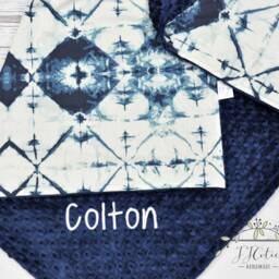 Personalized Baby Blanket Girl Boy-Personalized Tie Dye Indigo Blue Minky Baby Blanket-Blue Nursery Boy Girl-Dye Blanket-Crib Sheet - thumbnail 2