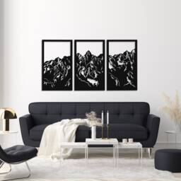 3D Mountains, Wooden Wall Art Decor, Ornament Hanging , Decorative Panel, Mountain Peak, Decor For Living Room, Bedroom - thumbnail 2