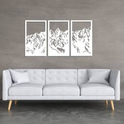 3D Mountains, Wooden Wall Art Decor, Ornament Hanging , Decorative Panel, Mountain Peak, Decor For Living Room, Bedroom - thumbnail 3