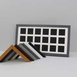 Instax Square Multi Aperture Wooden Photo Frame. Holds Eighteen 62mmx62mm Sized Photos. 25x50cm. Shows Only - Not Border - thumbnail 3