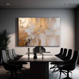 Gold Cream Beige Minimalist French Velvet Wall Art Large Canvas Sale Abstract Art Painting Modern Neutral Home Room Decor - thumbnail 3