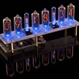 Nixie Tubes Clock In-8-2 - Columns [Rgb, Usb, Musical, Arduino Compatible] For Boyfriend, Husband, Vintage, Glowing Clock, Gift, Steampunk - thumbnail 3