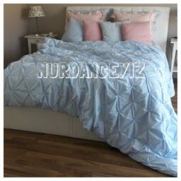 Ruched Diamond Pintuck Duvet Cover Pinch Pleat - Custom Shabby Chic Bedding Queen Oversize King 120x120 Nurdanceyiz - thumbnail 2