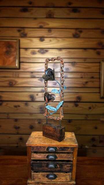 Metal Flower Sculpture Made Of Reclaimed Materials - image 1