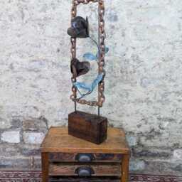 Metal Flower Sculpture Made Of Reclaimed Materials - thumbnail 3