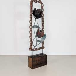 Metal Flower Sculpture Made Of Reclaimed Materials - thumbnail 2