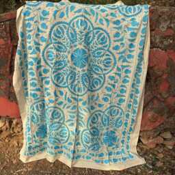 Suzani Quilt Handmade - Traditional Embroidered Bed Cover Bohemian Bedroom Decor - thumbnail 3