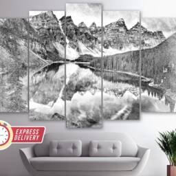Moraine Lake Canvas Print, Painting, Landscape, Wall Art, Canada Canvas, Nature Art - thumbnail 4
