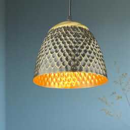 Handmade Hammered Brass Pendant Light Moroccan Style Dome Lamp - thumbnail 2