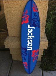 "Custom Surfboard Wall Hanging Hawaiian Beach Decor - 48""x12" - thumbnail 1