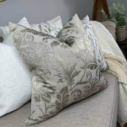 Floral Cushion Cover, Decorative Pillow Mink Cover For Sofa, Scatter Throw Pillow, Textured Designer Fabric - thumbnail 4