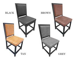 Leather Dining Chair - Made Using Genuine Leather & Steel Farmhouse Custom Made Fpdc
