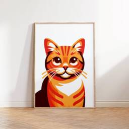 Ginger Cat Print Set - Of 3 Posters - Scandi Style Scandinavian Picture Wall Art Home Decor Gift For Lover Artwork - thumbnail 3