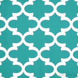 "Turquoise Trellis Outdoor Summer Pillow Cover. White & .16"", 17"", 18"", 20"" 24"" 26" - thumbnail 2
