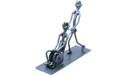 Physical Therapist Caregiver Gift, Boy With Wheelchair Special Needs Teacher Metal Figurine, Therapist Thank You Gift - thumbnail 1