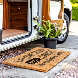 Custom Doormat For Your Tent - Welcome To Our Campsite Outdoor Hosting Door Mat Personalized Camper Accessories - thumbnail 2