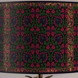 Vintage Floral Lampshade, Retro Table Lamp Shade, Black Paper - thumbnail 3