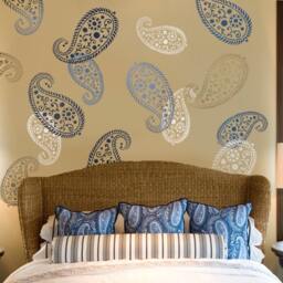 Wall Stencil Vintage Paisley Lg - Reusable Stencils For Painting Nursery Better Than Decals - thumbnail 2