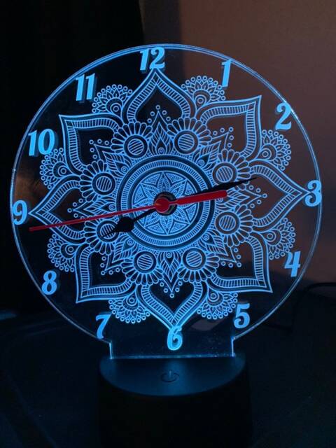 Mandala Real Clock 3D Illusion Smart App Control Night Light Bluetooth, Music, 7&16M Color Mobile App, Made in UK - image 1