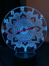 Mandala Real Clock 3D Illusion Smart App Control Night Light Bluetooth, Music, 7&16M Color Mobile App, Made in UK